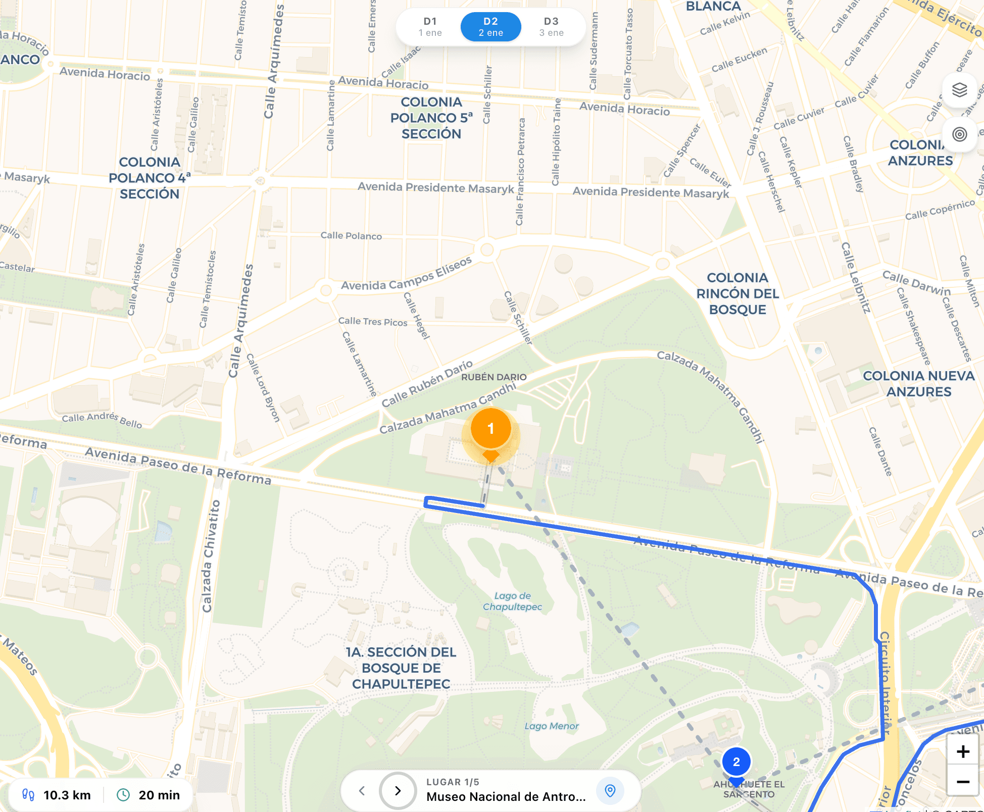 Ajusta tu ruta sobre la marcha interface